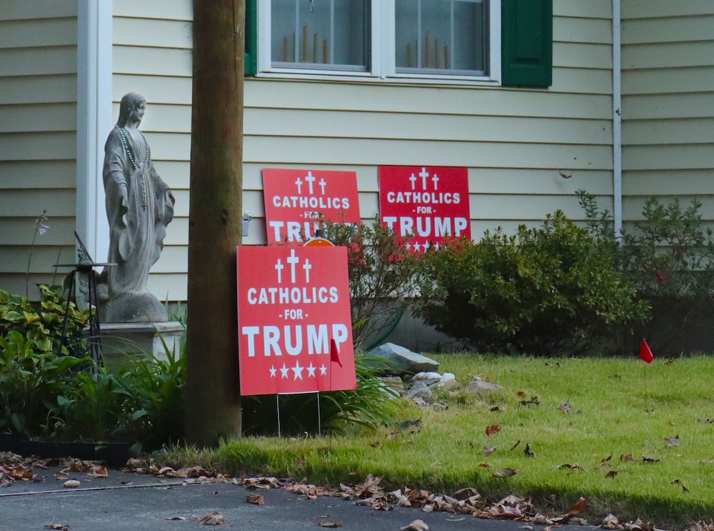 Trump signs in front of Harley Walker's house