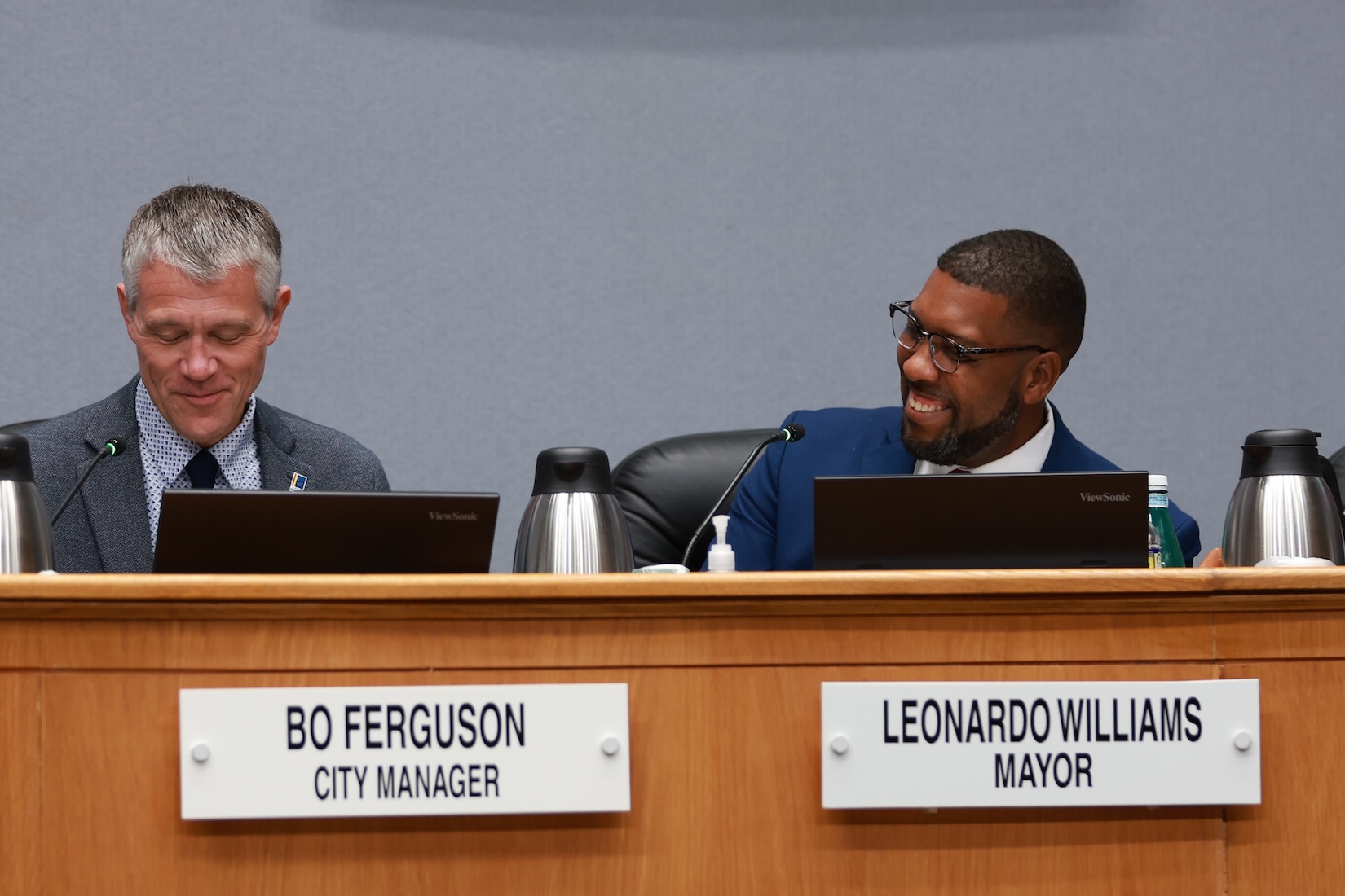 Mayor Leo Williams with City Manager Bo Ferguson.