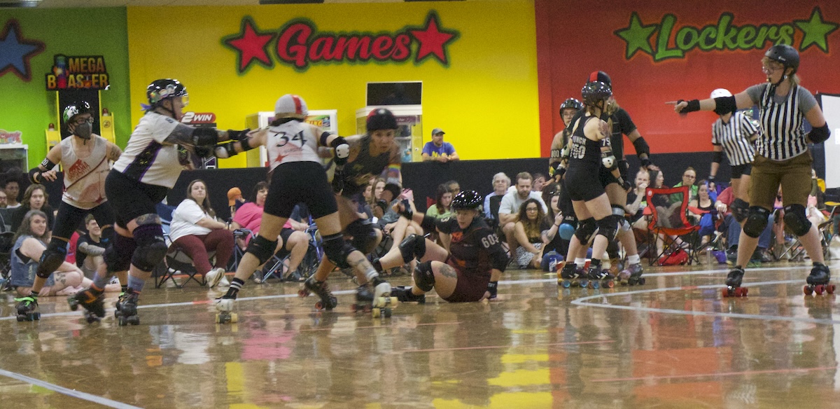 Referees and fans keep a close eye on the action on a recent Saturday morning at Wheels in East Durham.