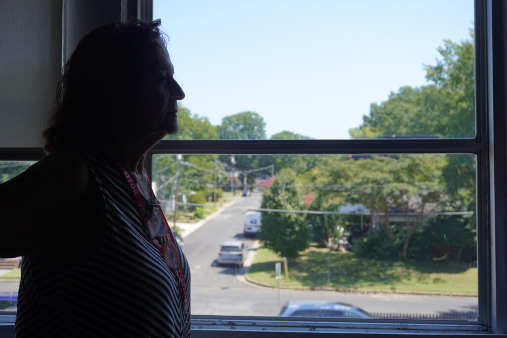 Diana Bello, who went to school in the North Street building in the 1950s, came back to tour the space.