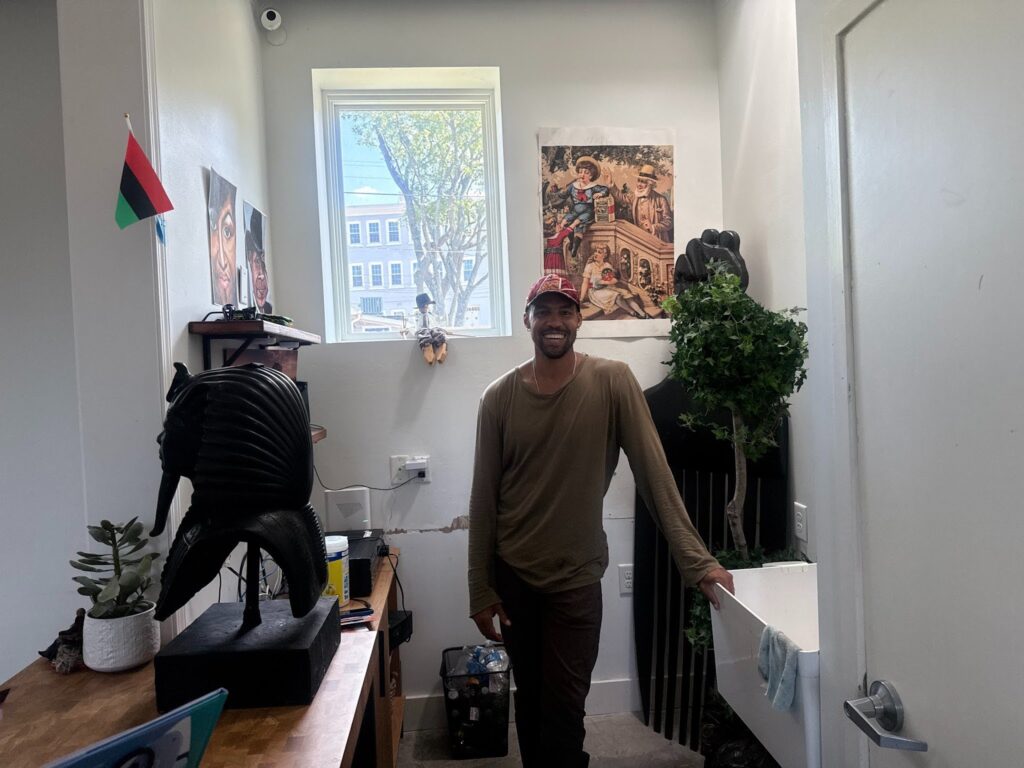 Pierce Freelon stands inside the future Coco Fro production space