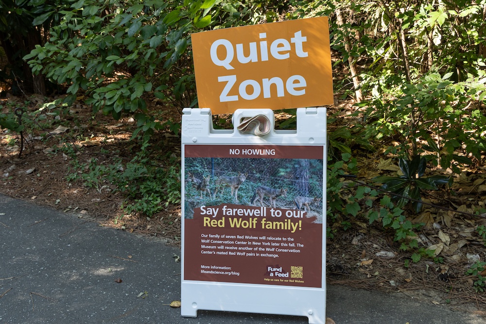 A sign reads "quiet zone"