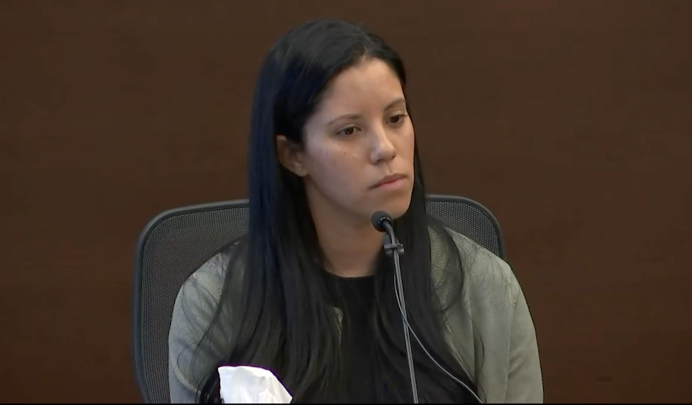 Karena Rosario testifies in court.